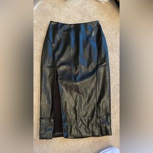 Black leather skirt